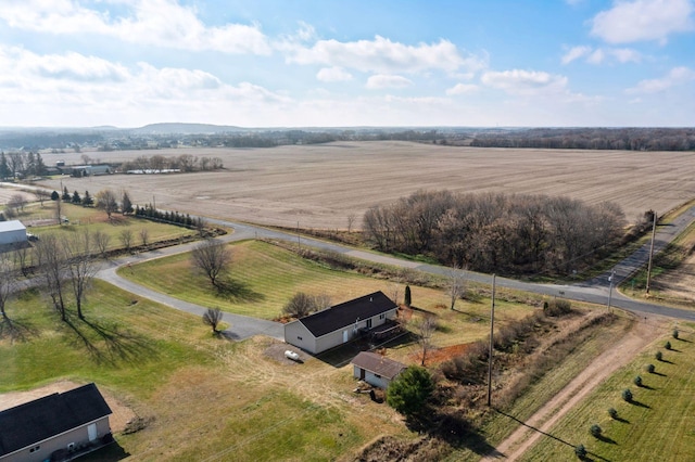 bird's eye view with a rural view