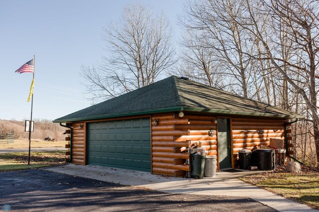 view of garage