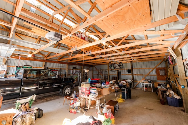 garage featuring a garage door opener