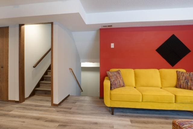 living room featuring light hardwood / wood-style flooring