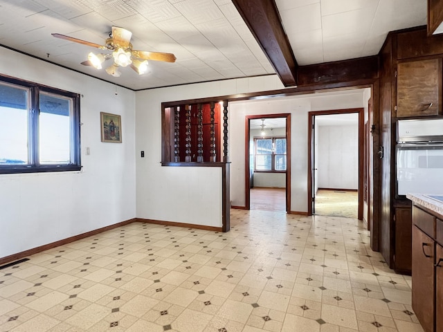 spare room featuring ceiling fan