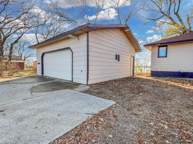 view of garage