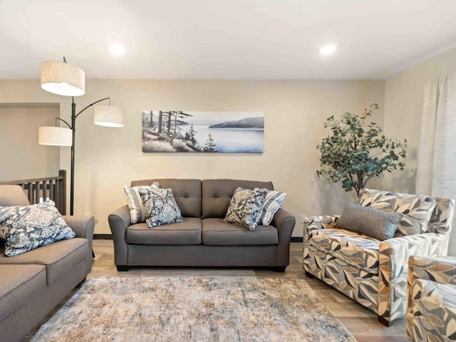 living room featuring hardwood / wood-style flooring