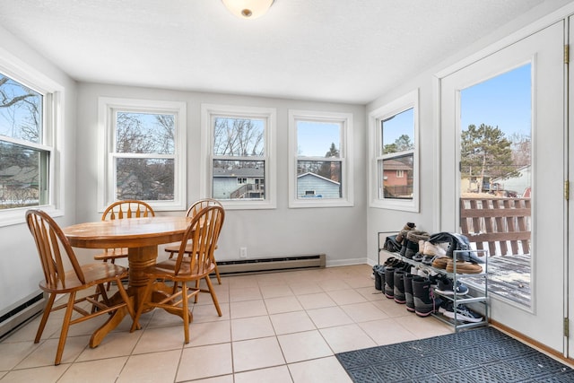 sunroom / solarium with baseboard heating