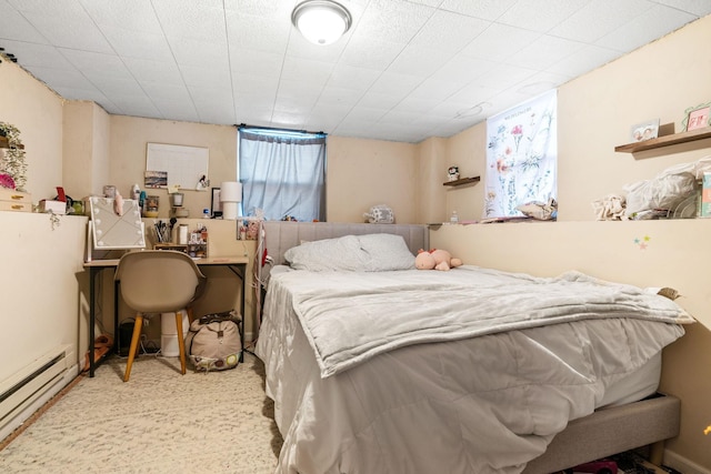 bedroom with baseboard heating