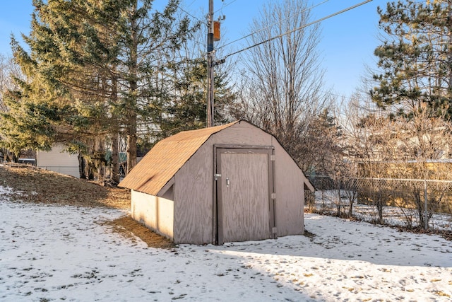 view of snow covered structure