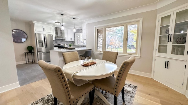 dining area featuring light hardwood / wood-style flooring