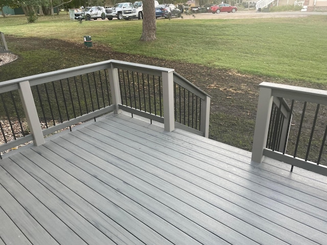 deck featuring a yard