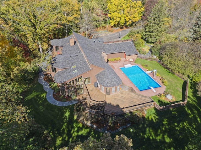 6517 Crackleberry Trl, Woodbury, MN 55129 - view from above of property with a heavily wooded area