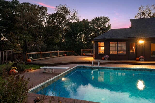 6517 Crackleberry Trl, Woodbury, MN 55129 - view of swimming pool featuring a deck, a diving board, and a patio area