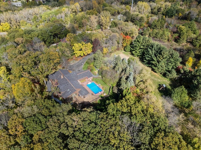 6517 Crackleberry Trl, Woodbury, MN 55129 - aerial view of a forest and a pool