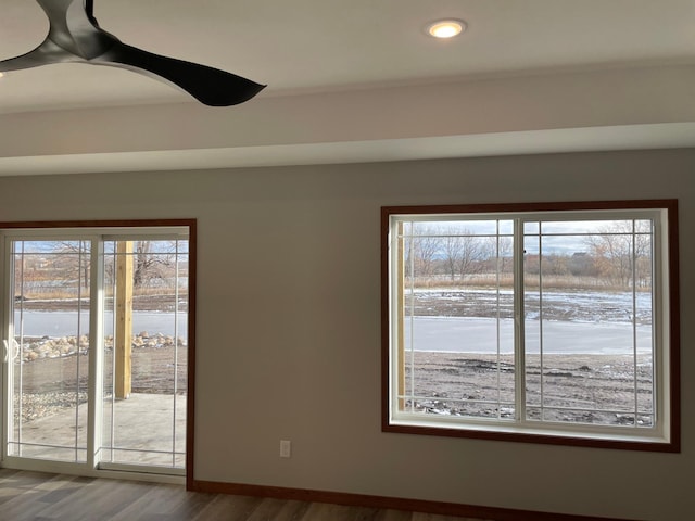 spare room featuring hardwood / wood-style flooring