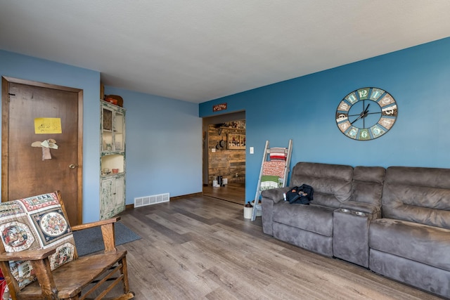 living room featuring hardwood / wood-style flooring