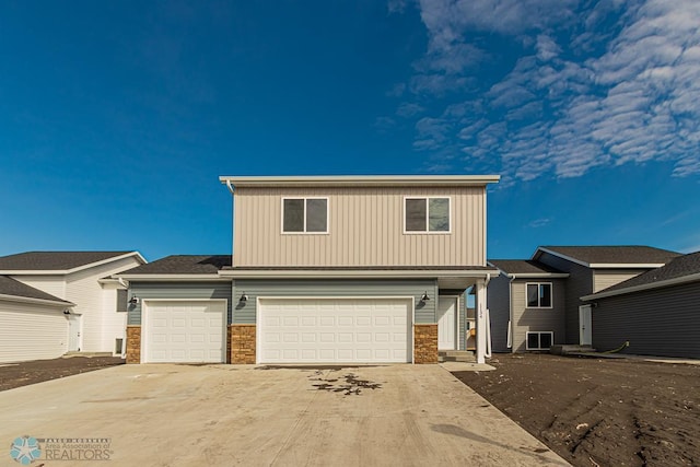 view of front property with a garage