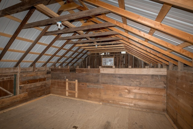 view of unfinished attic