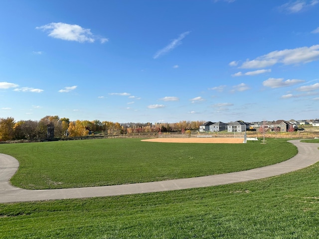 view of community with a lawn