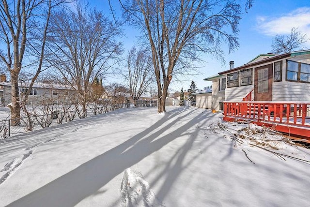 view of snowy yard