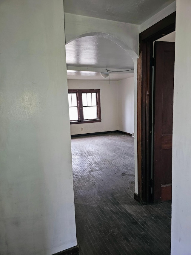 hall featuring dark hardwood / wood-style flooring