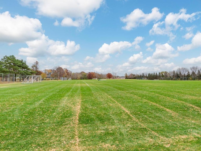 view of yard with a rural view