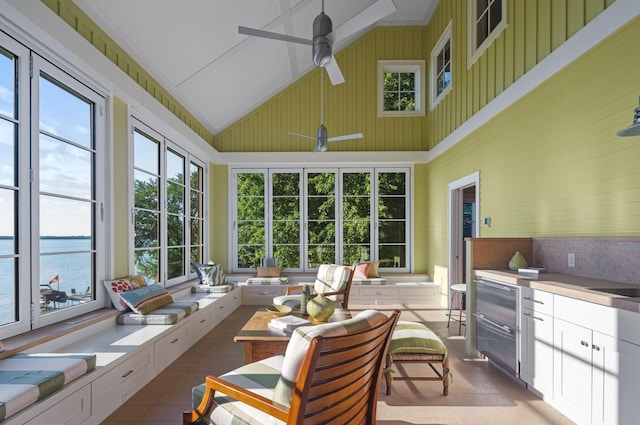 19752 Halwood Rd, Glenwood Twp, MN 56334 - sunroom / solarium featuring plenty of natural light and high vaulted ceiling