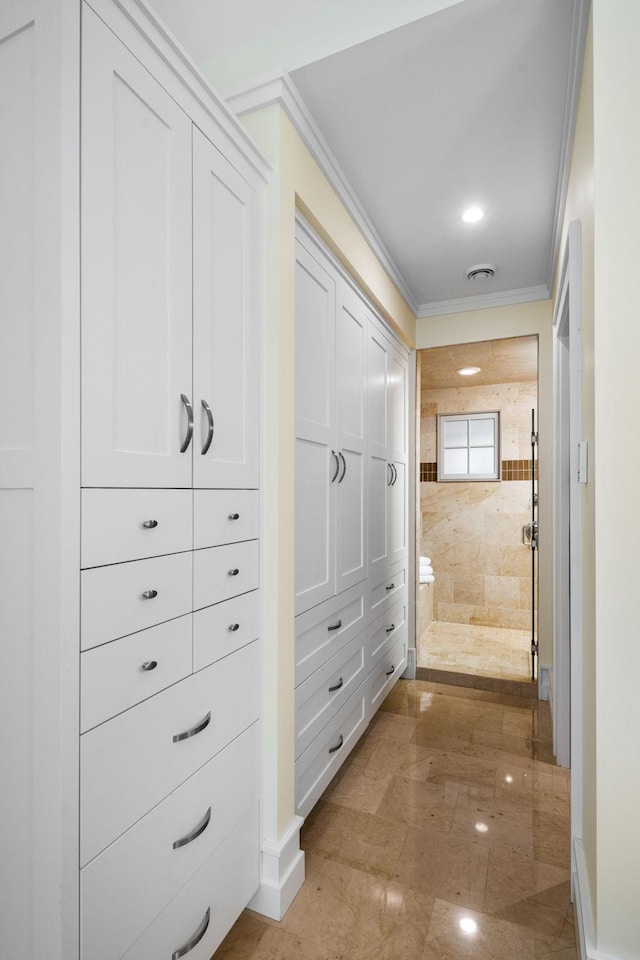 19752 Halwood Rd, Glenwood Twp, MN 56334 - corridor featuring ornamental molding