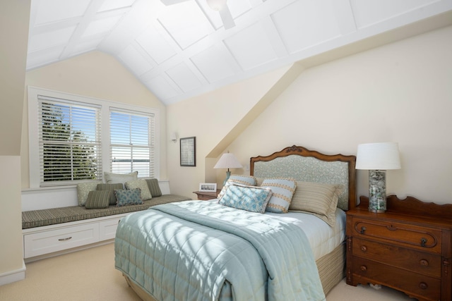 19752 Halwood Rd, Glenwood Twp, MN 56334 - bedroom featuring vaulted ceiling and light carpet