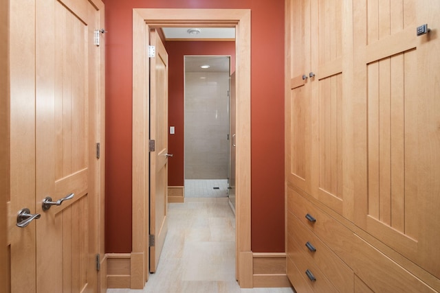 19752 Halwood Rd, Glenwood Twp, MN 56334 - hall featuring baseboards and light tile patterned floors
