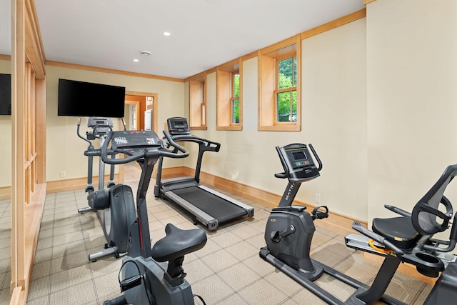 19752 Halwood Rd, Glenwood Twp, MN 56334 - workout area with baseboards and recessed lighting