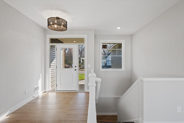 foyer featuring hardwood / wood-style flooring