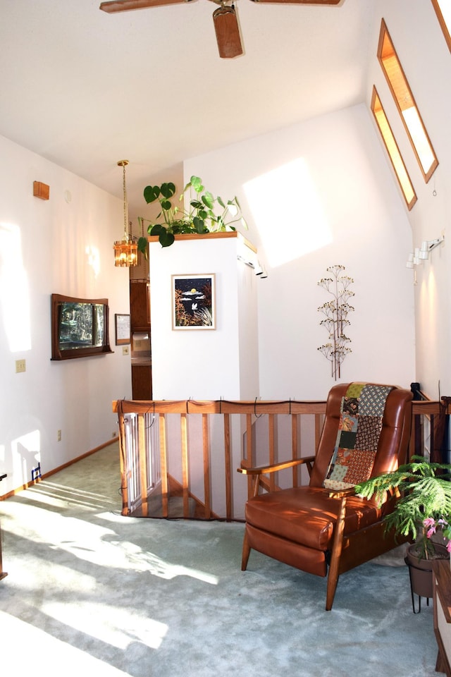 2935 Acorn Ln NE, Bemidji, MN 56601 - living area with carpet and an upstairs landing