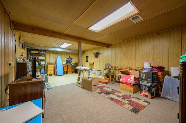 22077 Csah 14, Darwin, MN 55324 - finished below grade area with wooden walls, carpet, and wooden ceiling