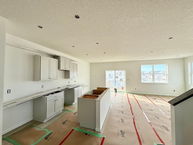 kitchen with a textured ceiling