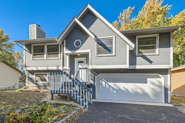 split foyer home with a garage