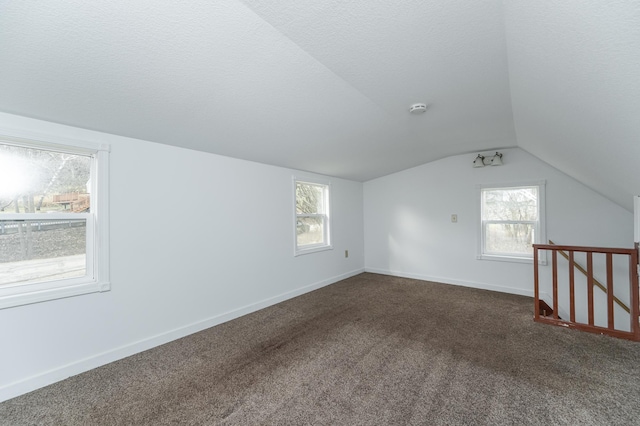4163 Horseshoe Ct NE, Haverhill Twp, MN 55906 - additional living space featuring carpet floors, a healthy amount of sunlight, and lofted ceiling