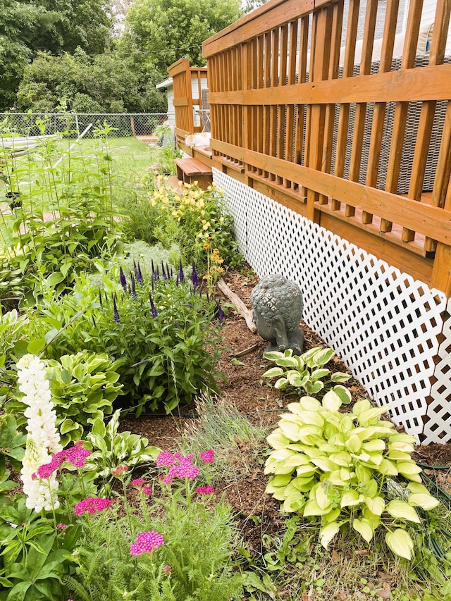 view of yard with a deck