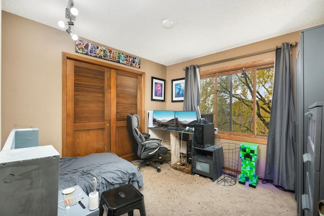 bedroom featuring a textured ceiling