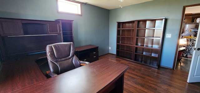 office featuring dark hardwood / wood-style flooring