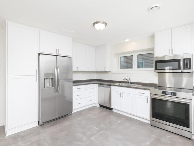 kitchen featuring white cabinetry, sink, and stainless steel appliances