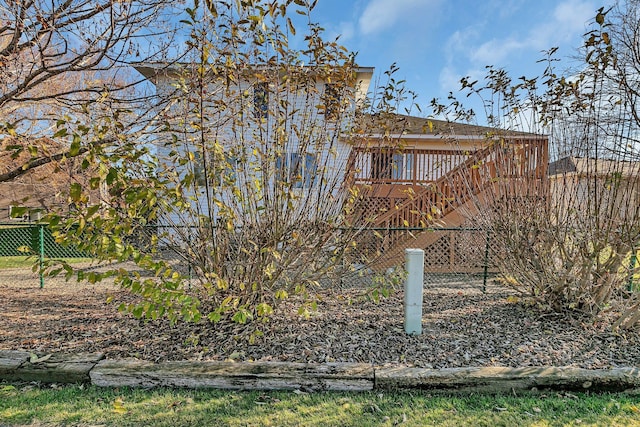 view of yard with a wooden deck