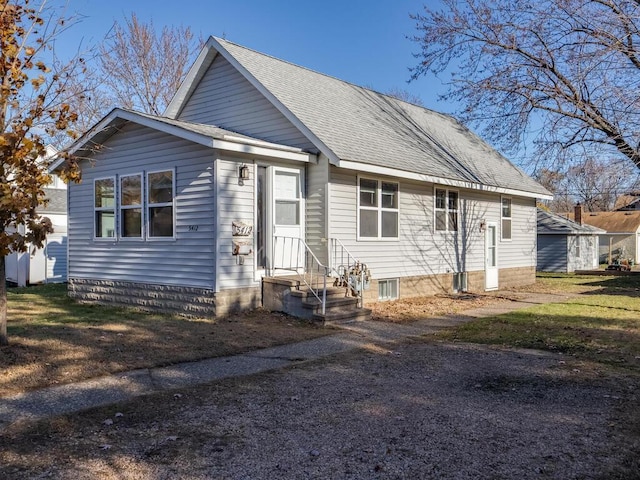 view of bungalow-style home