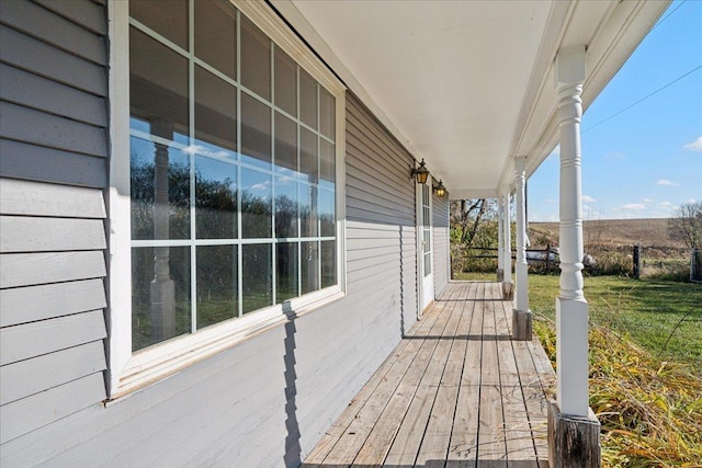 deck featuring a porch