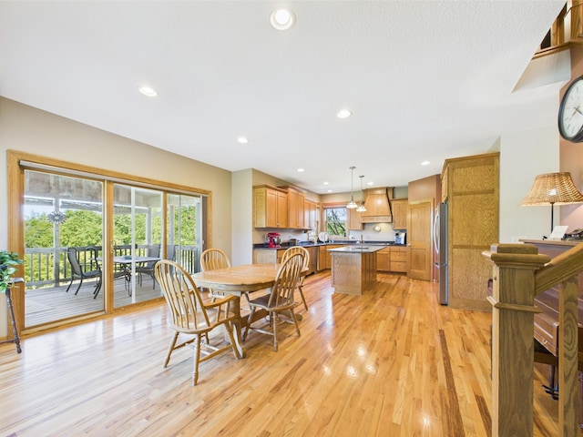 24850 Edenvale Trl, Elko New Market, MN 55020 - dining space featuring light wood-style floors and recessed lighting