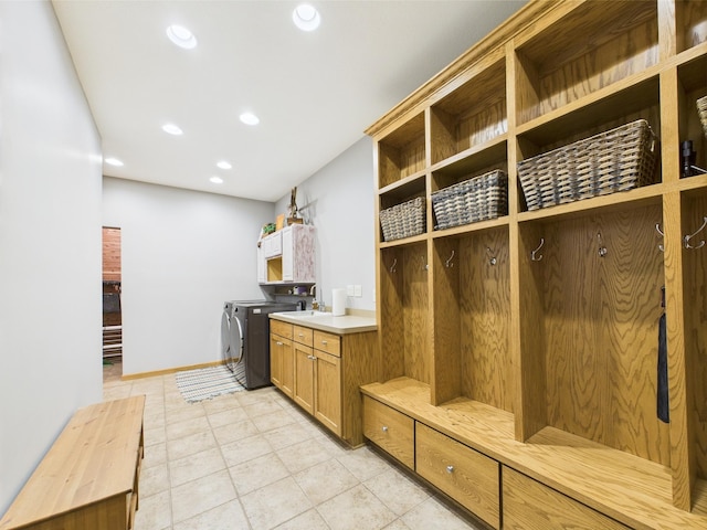24850 Edenvale Trl, Elko New Market, MN 55020 - mudroom featuring recessed lighting and light tile patterned floors