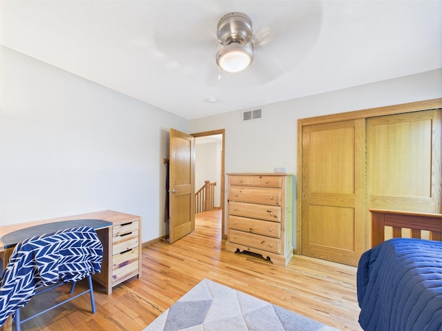 24850 Edenvale Trl, Elko New Market, MN 55020 - bedroom with light wood finished floors and ceiling fan