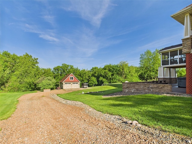 24850 Edenvale Trl, Elko New Market, MN 55020 - view of grassy yard with a sunroom and a garage