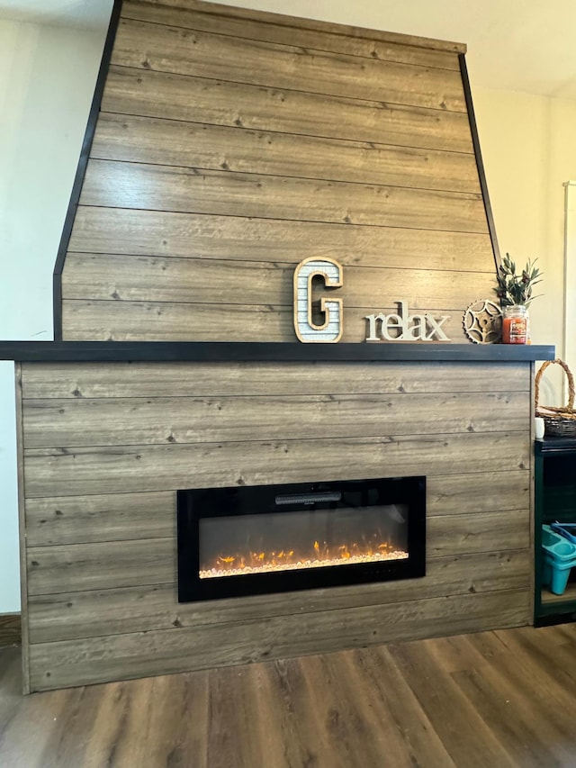 820 Labree Ave N, Thief River Falls, MN 56701 - detailed view of a glass covered fireplace and wood finished floors