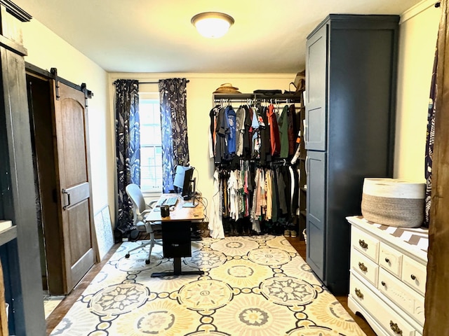 820 Labree Ave N, Thief River Falls, MN 56701 - walk in closet featuring a barn door