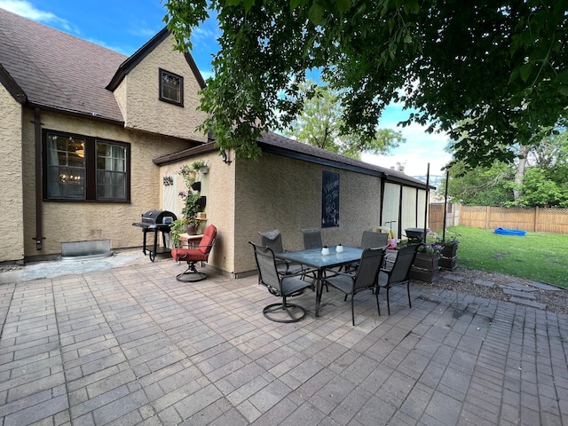 view of patio with grilling area