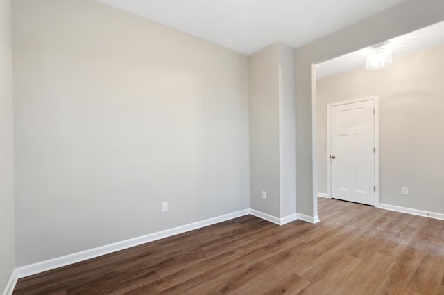 empty room featuring hardwood / wood-style floors