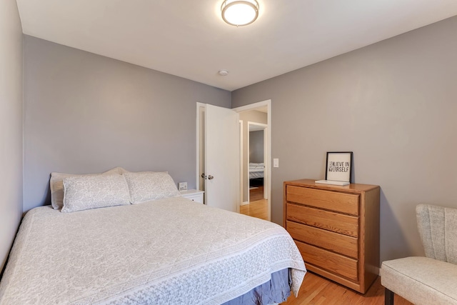 bedroom featuring light hardwood / wood-style flooring